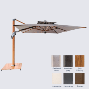 WESUNNY Deluxe Cantilever Commercial LED outdoor Umbrella